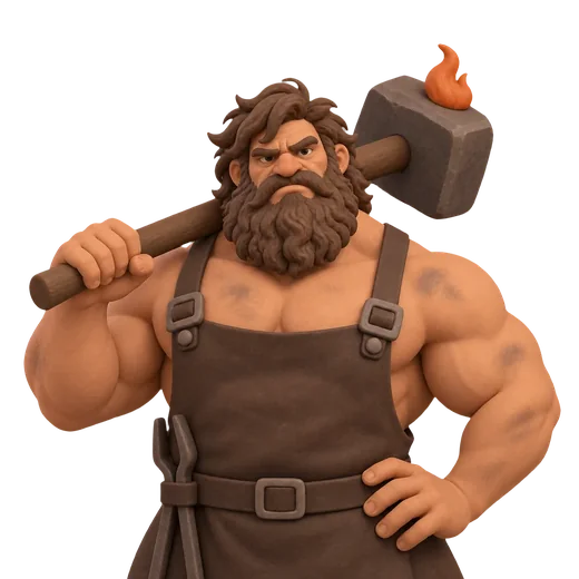 Hephaestus, host of The Bronze Hall